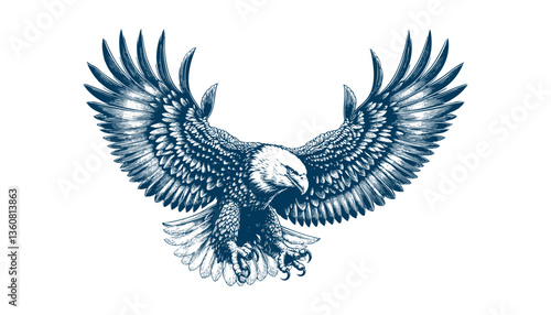 eagle engraving vector illustration