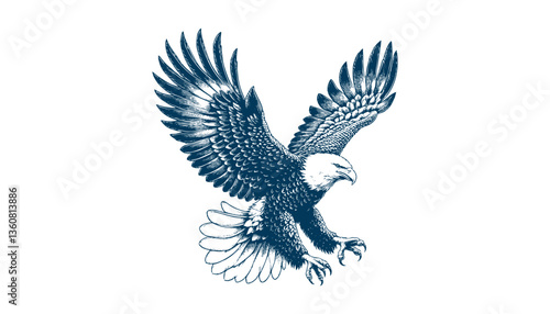eagle engraving vector illustration