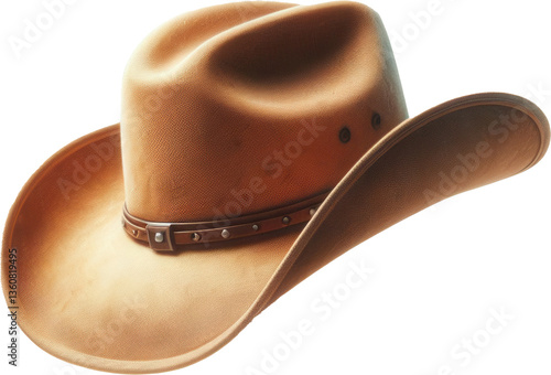 old cowboy hat leather transparent background