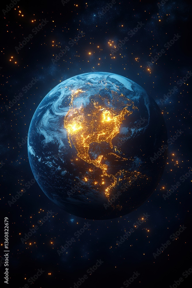 Fototapeta premium Planet earth viewed from outer space.