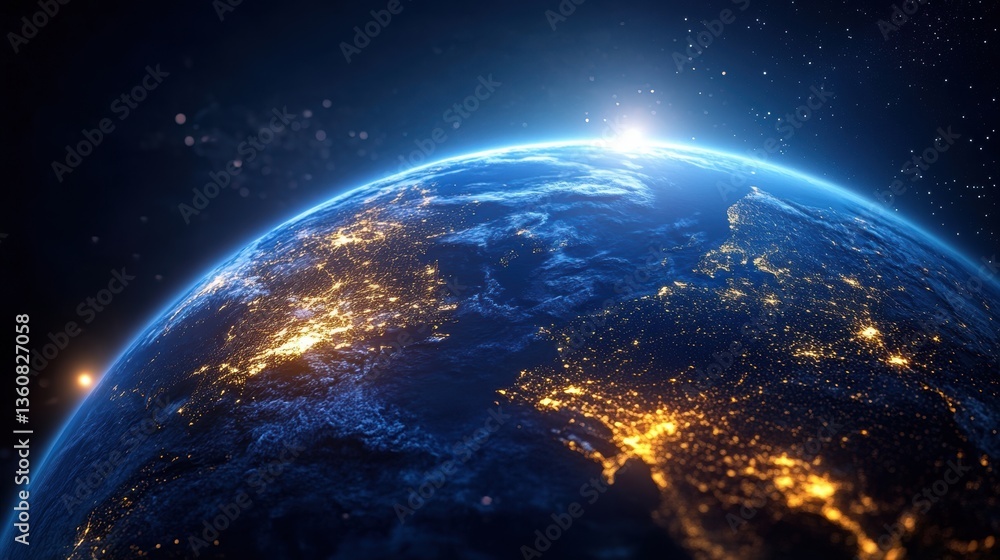 Fototapeta premium Planet earth viewed from outer space.