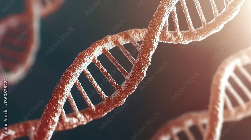 Strands of dna in close-up 3d visualization Strands of dna in close-up 3d visualization