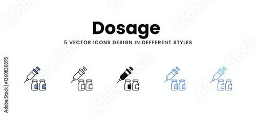 Dosage  vector icons set stock illustration