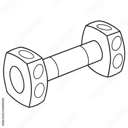 A simple line drawing of a dumbbell, symbolizing fitness and strength, rendered in a clean and minimalist style.
