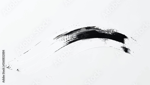 Black paint brush strokes on a white background. Black brushstroke textures for artistic backgrounds. 