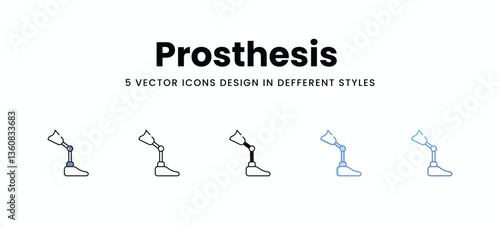 Prosthesis  vector icons set stock illustration