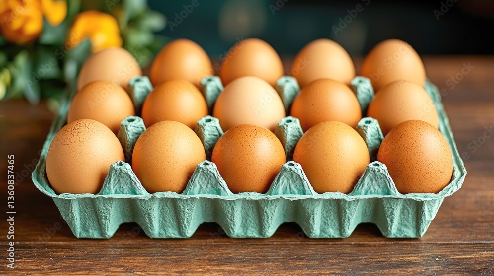 Fresh Brown Eggs in a Carton: A Rustic Culinary Delight Fresh Brown Eggs in a Carton: A Rustic Culinary Delight
