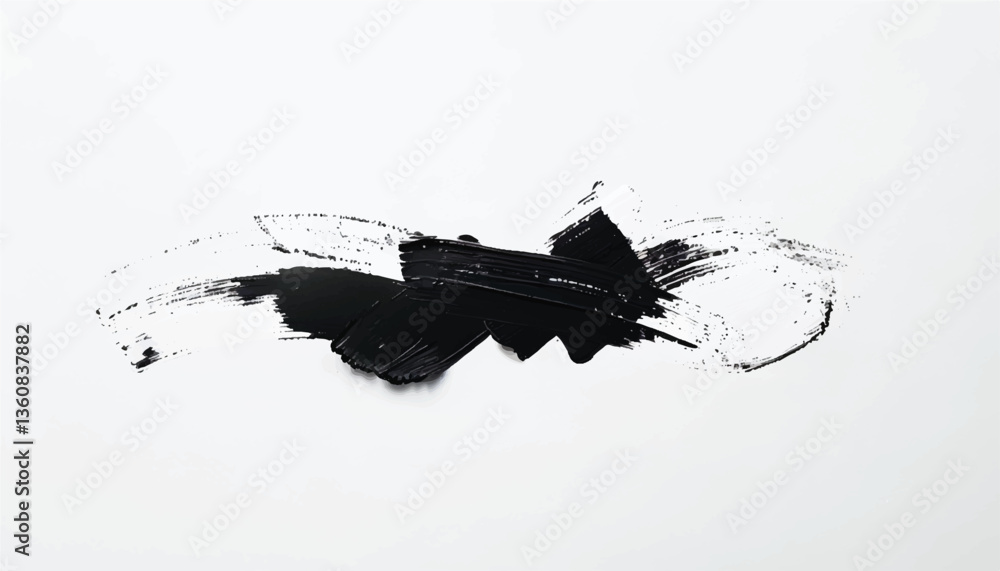 Black paint brush strokes on a white background. Black brushstroke textures for artistic backgrounds. Black paint brush strokes on a white background. Black brushstroke textures for artistic backgrounds.
