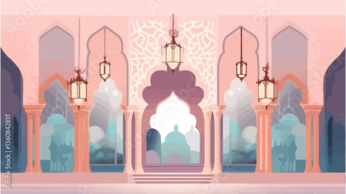 islamic template background for eid mubarak vector