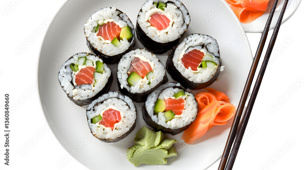Delicious Sushi Rolls with Salmon Cucumber and Cream Cheese Delicious Sushi Rolls with Salmon Cucumber and Cream Cheese