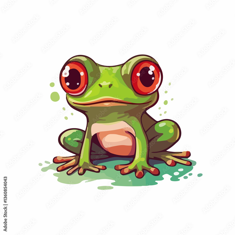 Red eye green frog amphibious Front view vector Red eye green frog amphibious Front view vector
