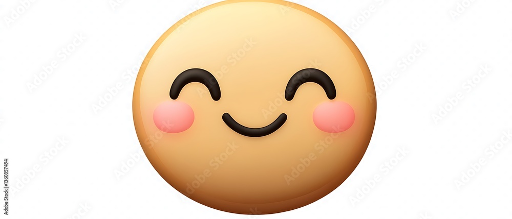 Fototapeta premium A Three Dimensional Smiling Face Depicted On A White Background