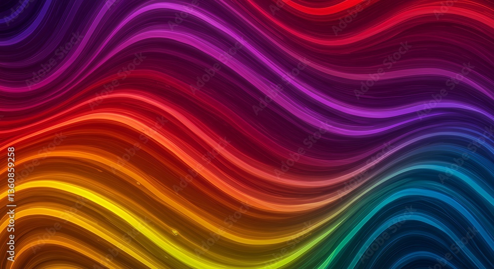 Fototapeta premium Abstract flowing lines colorful rainbow spectrum wave background image