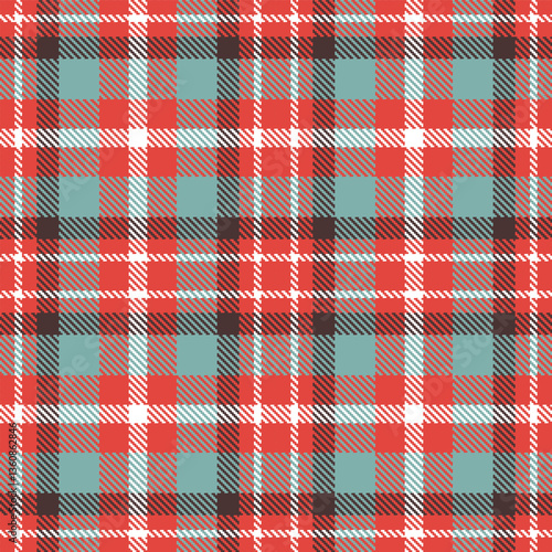 Modern Rich Coral Seamless Tartan Textile Design Variant 639