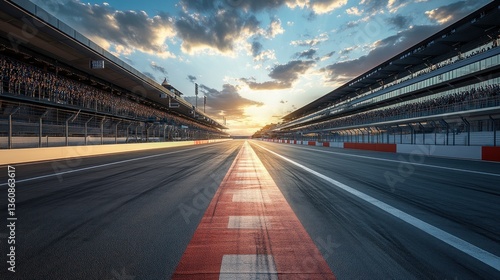 Sunset at the Racetrack: A Breathtaking View of a Modern Formula 1 Circuit