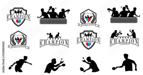 tennis table champion template logo element for event match