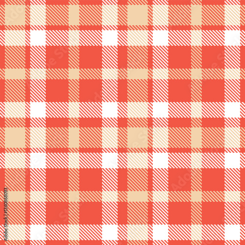 Wallpaper Mural Warm Coral and Muted Light Peach Seamless Tartan Textile Design Torontodigital.ca