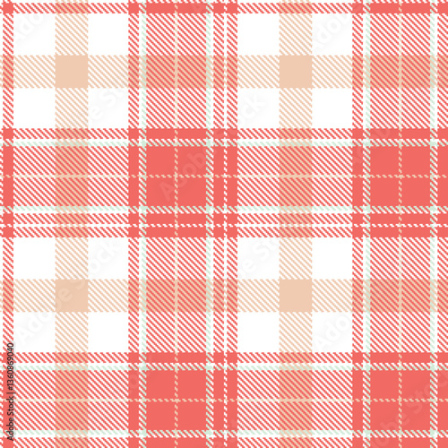 Modern Light White Seamless Tartan Textile Design Variant 2245