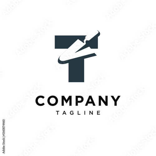 Letter T Triangle Bricklaying Trowel Logo Icon Vector