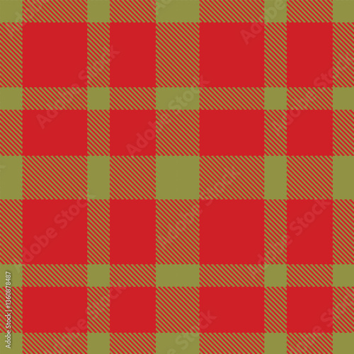 Pale Drab Seamless Tartan with Light Red accents Textile Design