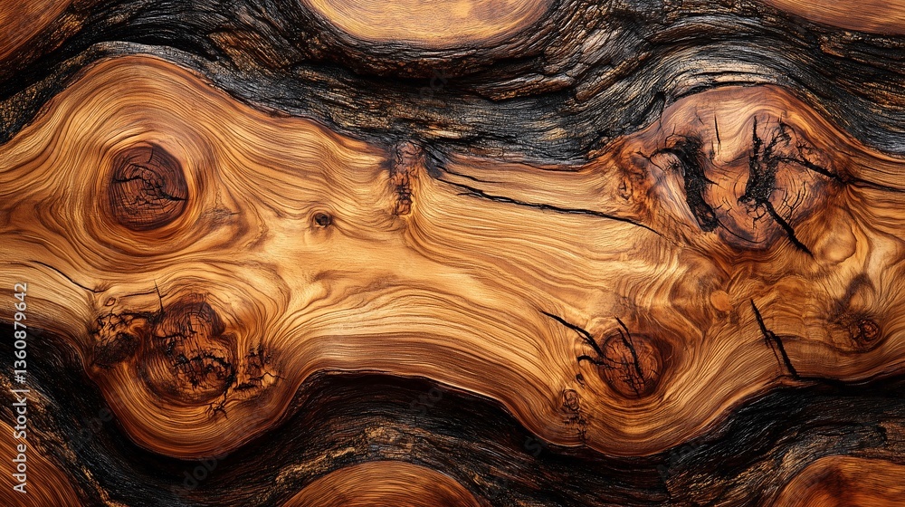 Stunning Wood Grain Texture Rich Brown and Black Live Edge Wood Background Stunning Wood Grain Texture Rich Brown and Black Live Edge Wood Background