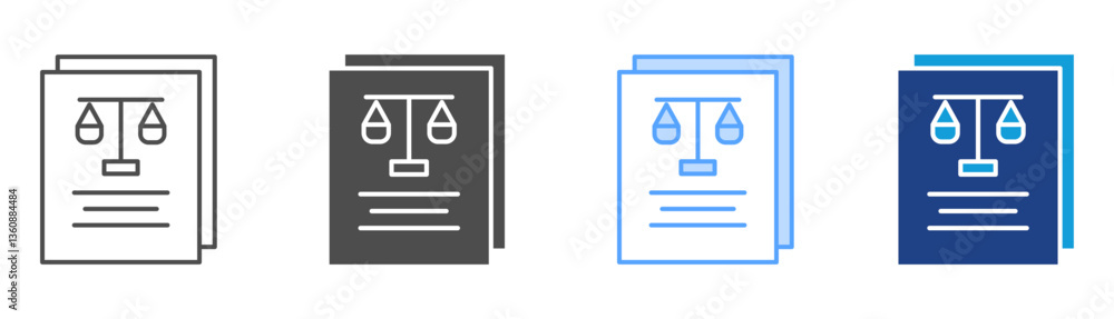 Fototapeta premium Law Icon Set Multiple Style Collection
