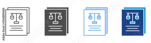 Law Icon Set Multiple Style Collection