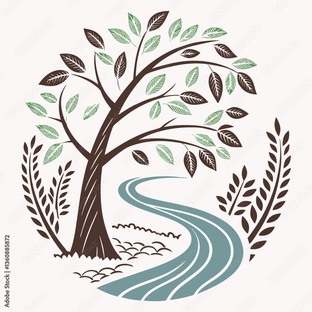 Obraz premium vector illustration of an abstract tree