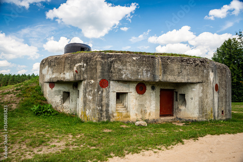 Nowogrod, Poland - August 13, 2021. Heavy Combat Shelter Bridge