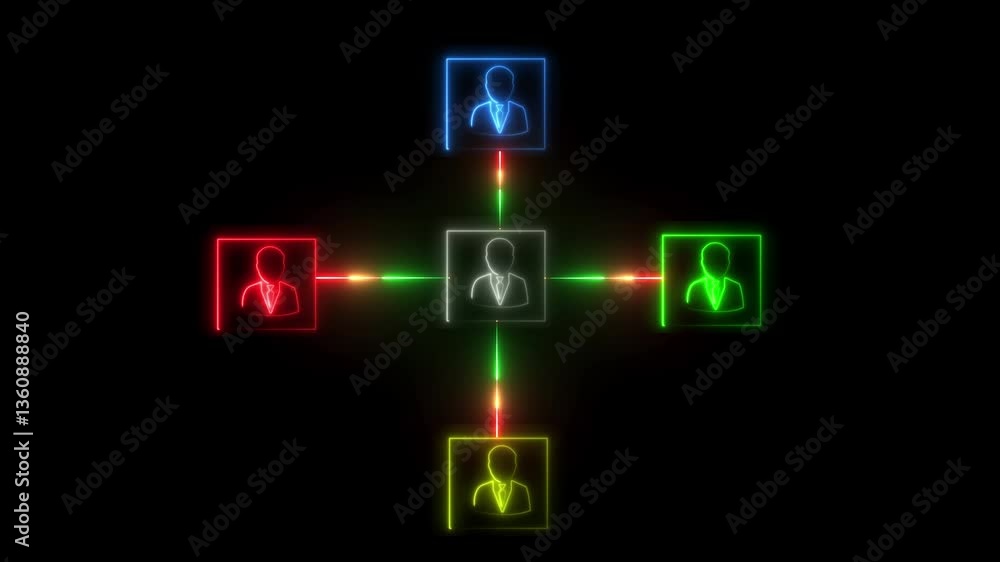 Animation of teamwork of connections with people icons over glowing background Business, Technology, .Social networking with Animation of teamwork of connections with people icons over glowing background Business, Technology, .Social networking with
