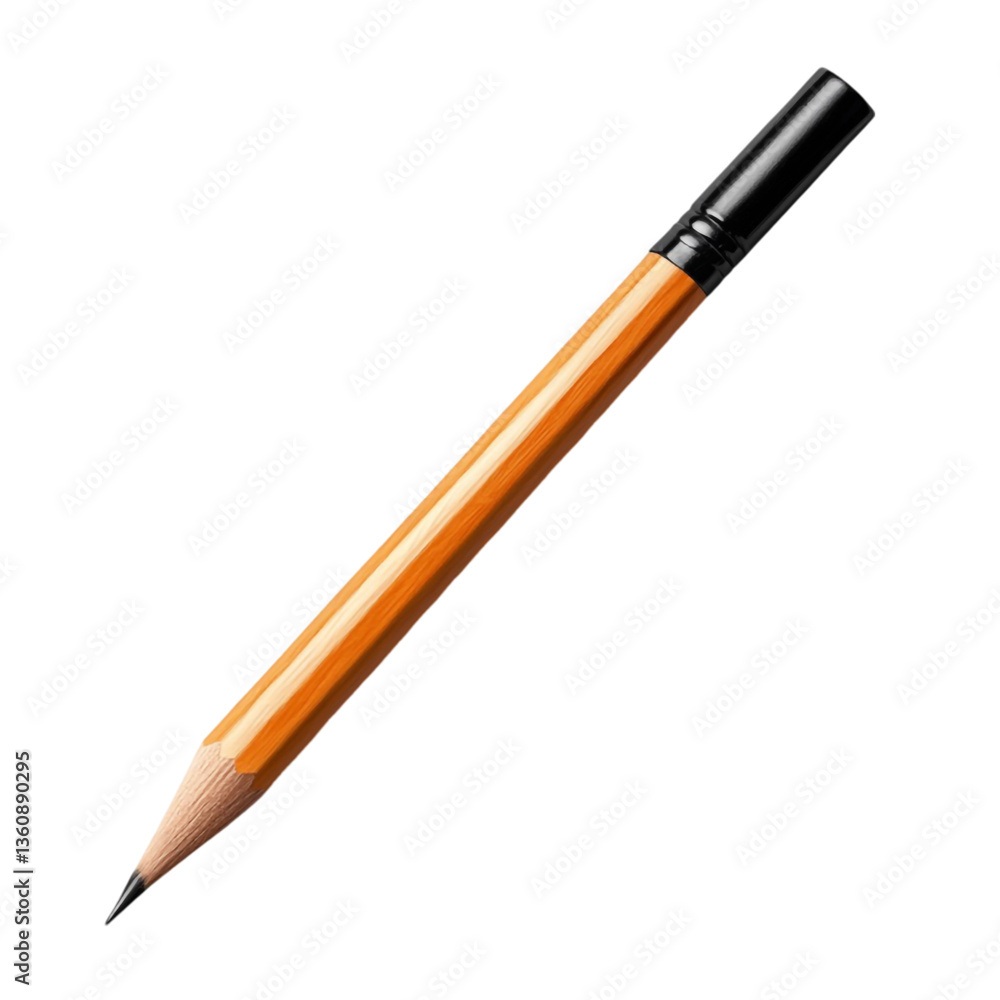 Wooden pencil on black background with colorful lines design Wooden pencil on black background with colorful lines design