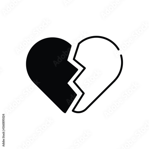 Broken Heart Vector icon
