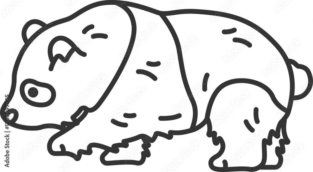 Obraz premium パンダ(線画)のイラスト