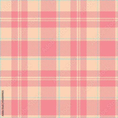 Modern Seamless Tartan in Dusty Light Peach tones Textile Design Variant 2930