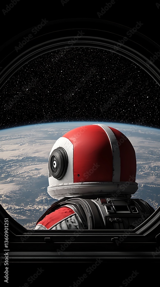 Fototapeta premium Spaceman Views Earth