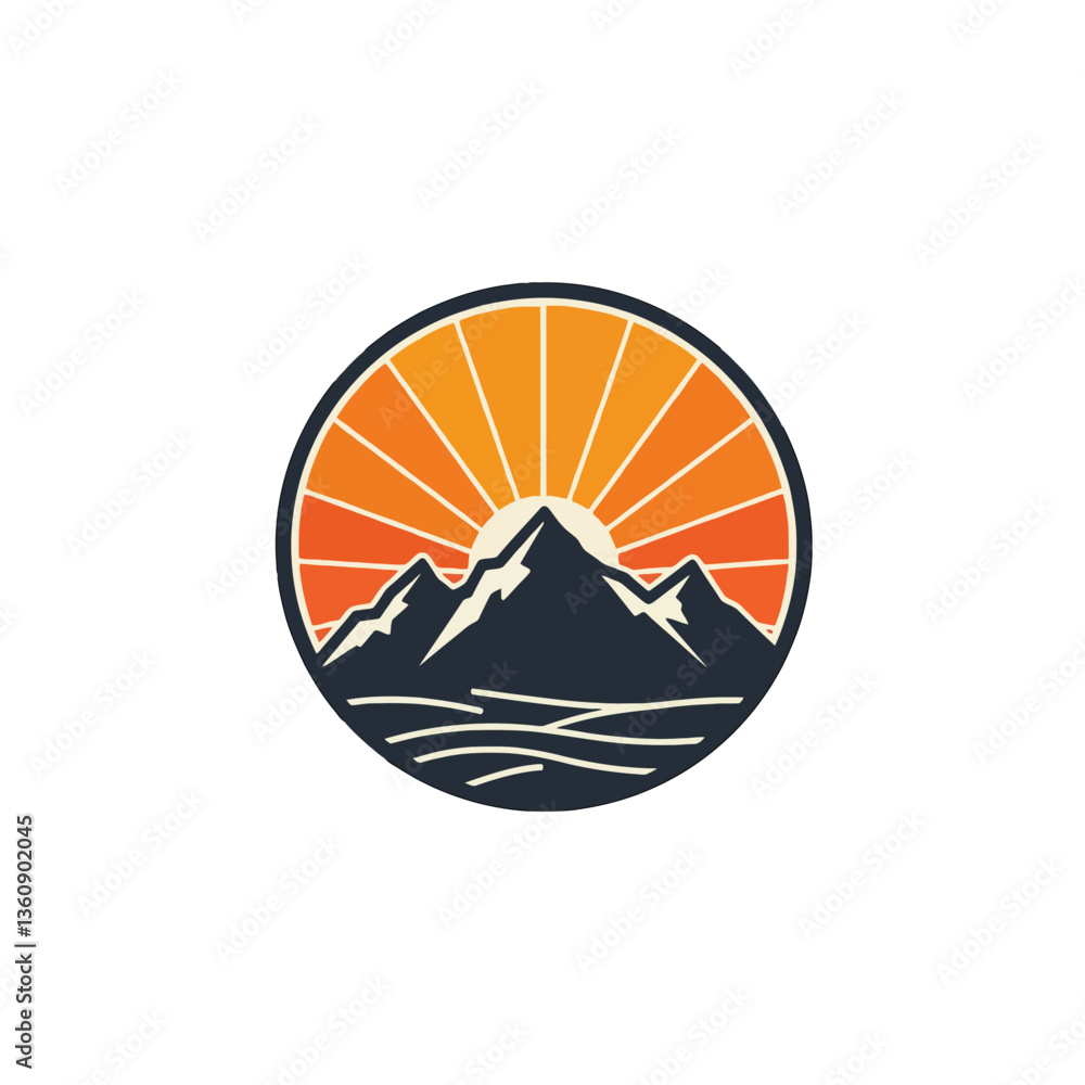 Obraz premium Mountain Sunrise Logo