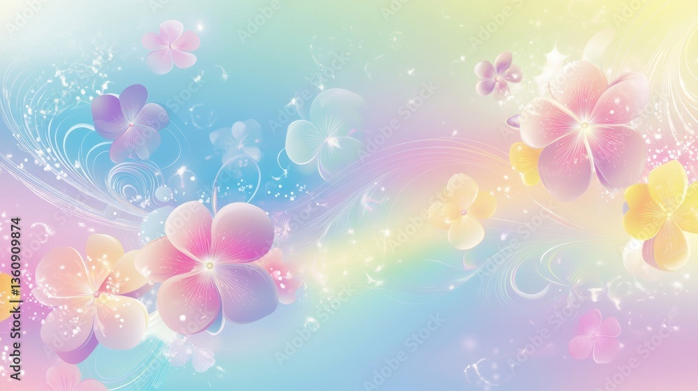 Obraz premium Rainbow color flower abstract background