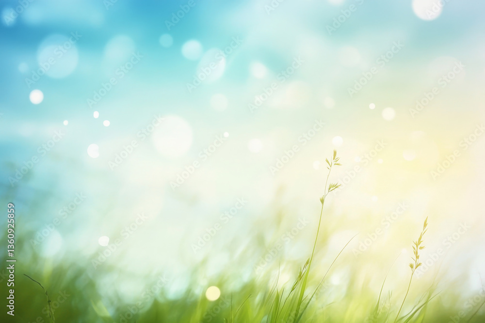 Fototapeta premium Background of Earth Day concept: Bokeh light and abstract blurred green nature background 