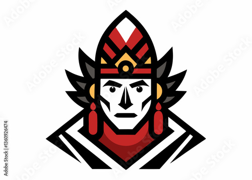 A Cultural Icon: A bold, stylized illustration of a figure adorned in traditional attire, the design exudes cultural pride and artistic finesse.