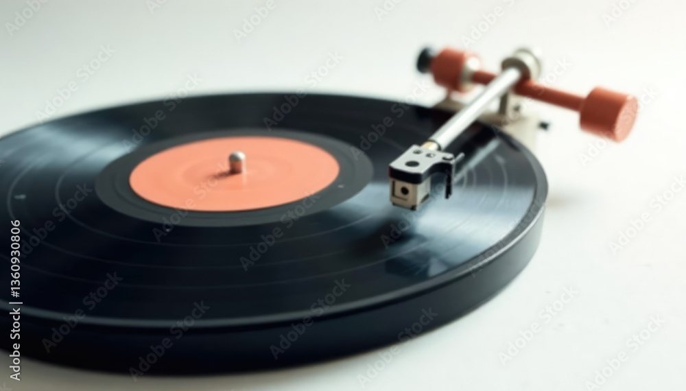 Turntable vinyl record on clean white backdrop, classic, sound, isolated on white background Turntable vinyl record on clean white backdrop, classic, sound, isolated on white background