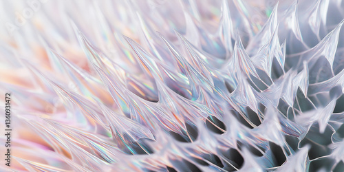 Iridescent spikes creating abstract colorful pattern background