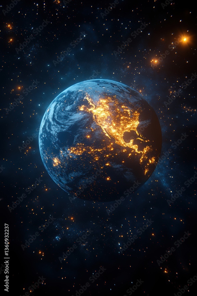 Fototapeta premium Planet earth viewed from outer space.