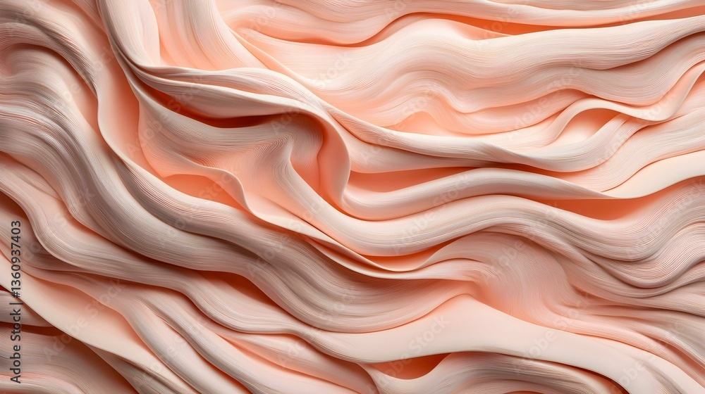 Fototapeta premium Abstract peach-toned waves. Smooth, flowing texture. Ideal for backgrounds, design, and art.