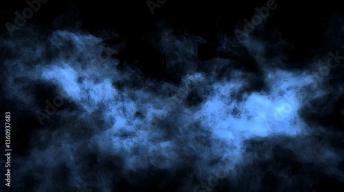 Wallpaper Mural Abstract blue smoke on black background. Perfect for backgrounds, textures, and design projects.  Image name Blue Smoke Abstract. Torontodigital.ca