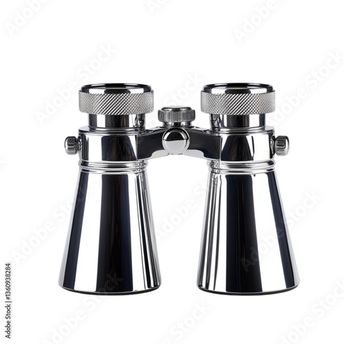 Chrome Binoculars Closeup View Elegant Design
