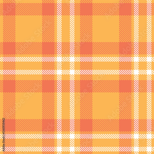 Pastel Butterscotch Seamless Tartan with Dark Melon accents Textile Design