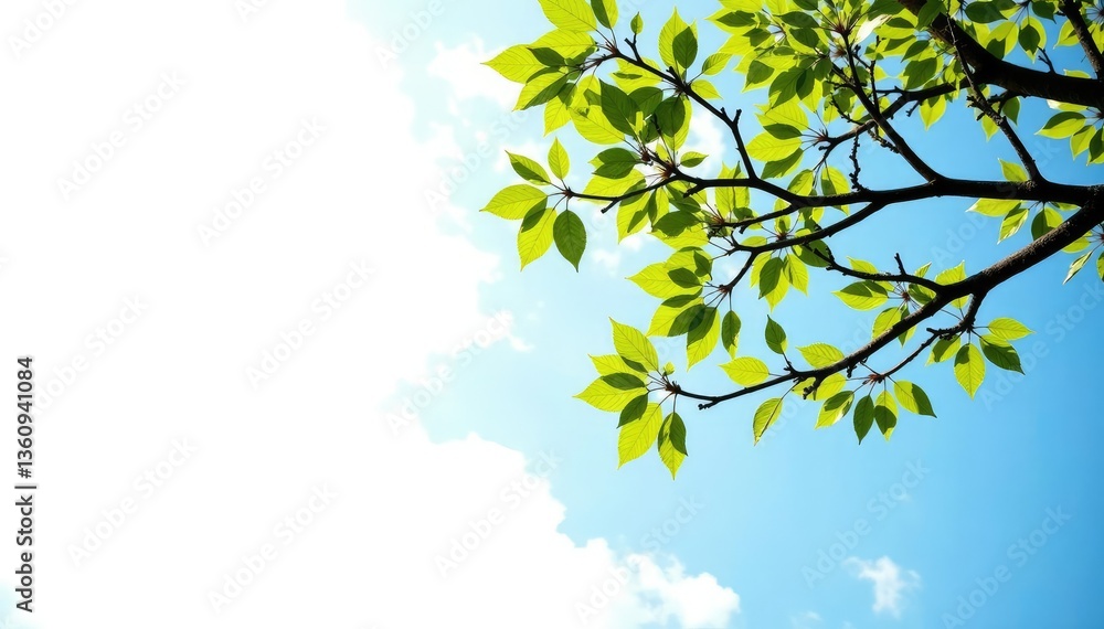 Isolated birch branches on white background against blue sky, tree, branch, wood Isolated birch branches on white background against blue sky, tree, branch, wood