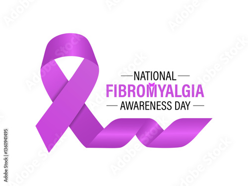 Vector graphic of International Fibromyalgia Awareness Day, May 12. Chronic pain and fatigue affect people with this invisible illness. Website banners, cards, prints, social media, and background.