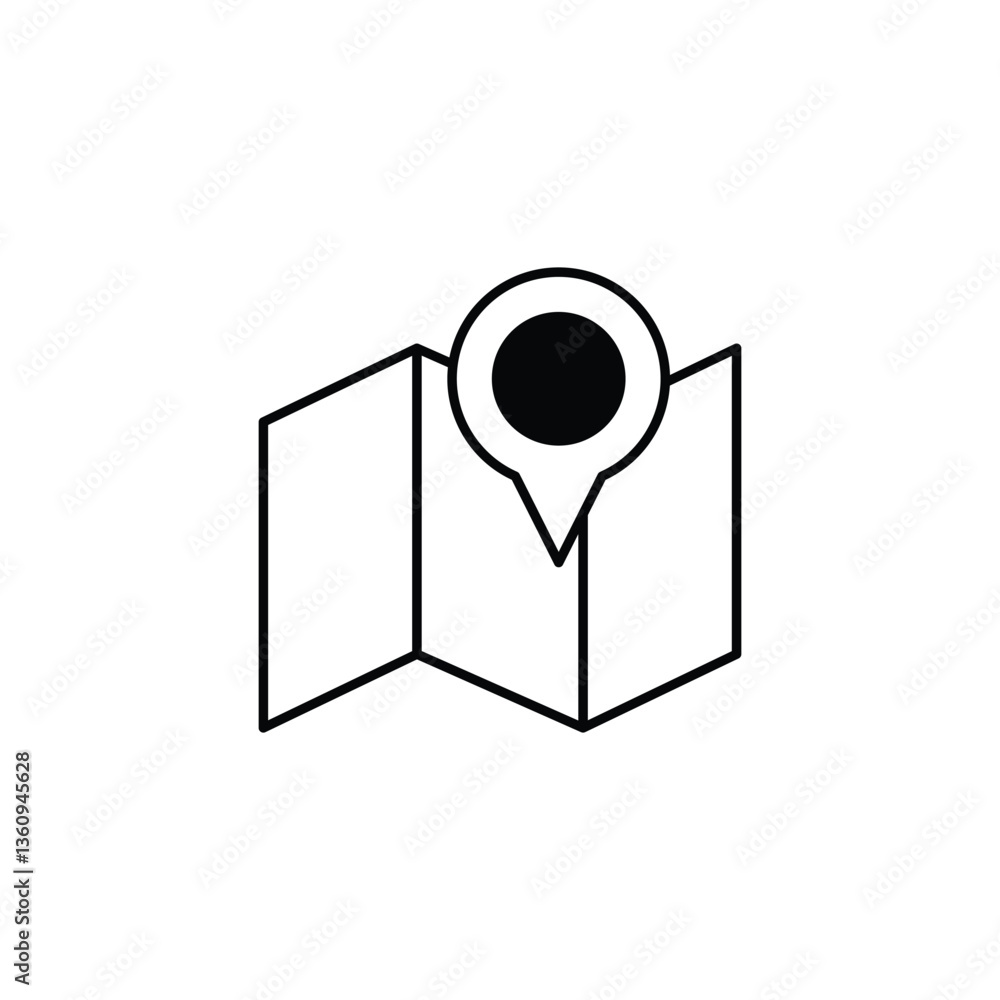 Map icon design with white background stock illustration Map icon design with white background stock illustration