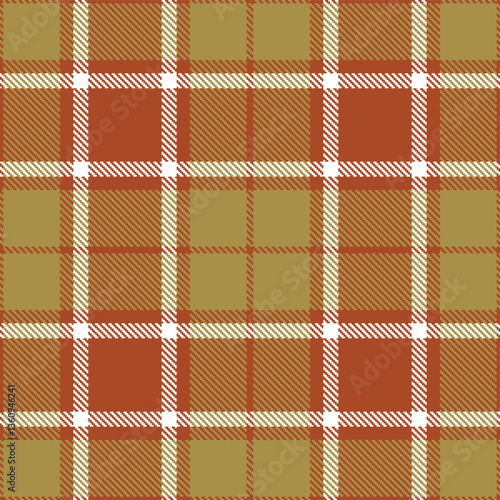 Muted Burnt Umber and Smoky Dark Tan Seamless Tartan Textile Design